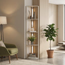 Lampada da Terra 41x29,5x163,5 cm con 4 Ripiani Luce LED Regolabile su 3 Livelli 4 Ripiani Rovere      