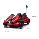 Go-Kart Elettrico per Bambini 2 Posti 24V Rosso  