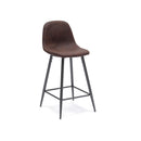 Set 2 Sgabelli 42x52xH93 cm in Similpelle Brigitte Moka Vintage