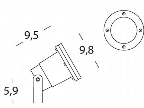Faro Faretto Ip55 50W 220V Colore Nero da Esterno Linea Spot Sovil