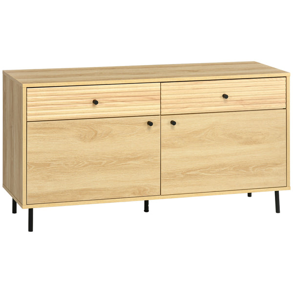 sconto Meuble bas 120x39,5x64 cm en aggloméré et acier naturel