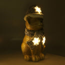 Gatto in Resina con Led cappello blu cm 19,5x18,5xh40