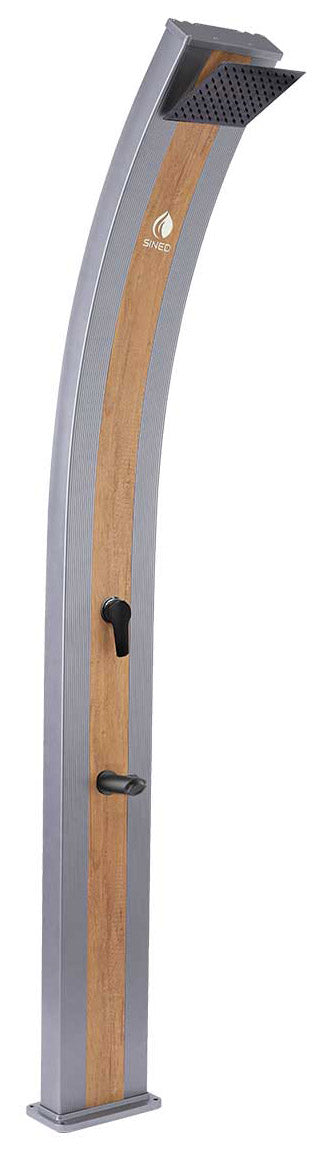 prezzo Douche Solaire de Jardin 40L Sined Ella Grigia Mélangeur Bois et Lave Pieds