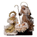 Natività tessuto bianco e oro con re magi cm xh25,4