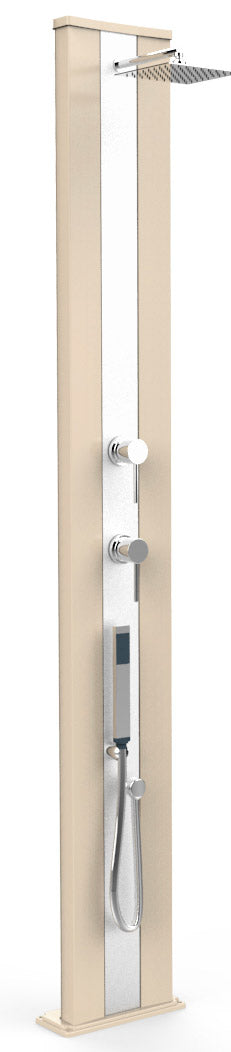 Doccia Solare da Esterno Giardino 40L Miscelatore e Doccetta Mobile Arkema Dada S Fascia Inox Champagne Bronze acquista