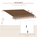 Tenda da Sole Avvolgibile a Parete 395x245 cm in Metallo e Poliestere Rosso ruggine