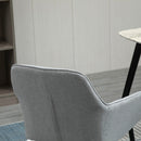 Set 2 Sedie Imbottite 59,5x56,5x81 cm in Lino Grigio Chiaro