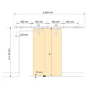 Sistema Barn per Ante Scorrevoli in Legno Verniciato Nero Acciaio e Tecno Emuca