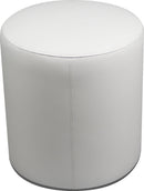 Pouf Poggiapiedi in Similpelle Avalli Cilindro Bianco Varie Misure