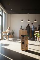 Pattumiera Per Raccolta Rifiuti 28x28xh70 cm in Cartone Con Stampa Grafica Vetro Beige