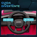Macchina Elettrica Bambini 106x65,5x51 cm Licenza Land Rover Discovery con Fari Clacson e Cintura in Plastica e Metallo Rosa      