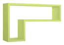 Mensola da Parete a Forma di L 61x37x15,5 cm in Fibra di Legno Lettera Verde
