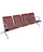 Banc pour salle d'attente 4 places en acier rouge