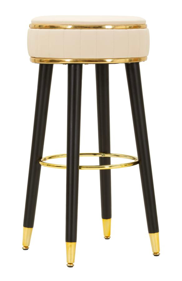 acquista Sgabello Bar London Crema 37x38x74 cm in Pino e MDF e Spugna e Metallo e PU