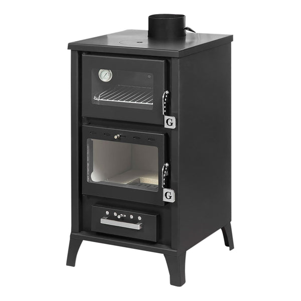 sconto Stufa a Legna con Forno 15,3 KW 45x48,5xH91,5 cm Marzia Nera