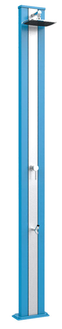 Doccia Solare da Esterno Giardino 30L Miscelatore e Lavapiedi Arkema Spring S Fascia Inox Blu prezzo
