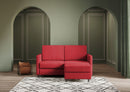 Divano 2 Posti con Pouf 138x155x85 cm Karay in Tessuto Rosso