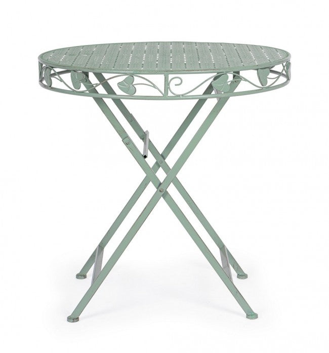 Tavolo Rotondo Fisso Ø 70x74 cm Harriet in Acciaio Salvia