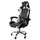 Chaise Gaming Ergonomique 64x53x122-133 cm avec Support Lombaire et Appui-Tête en Simili Cuir Blanc