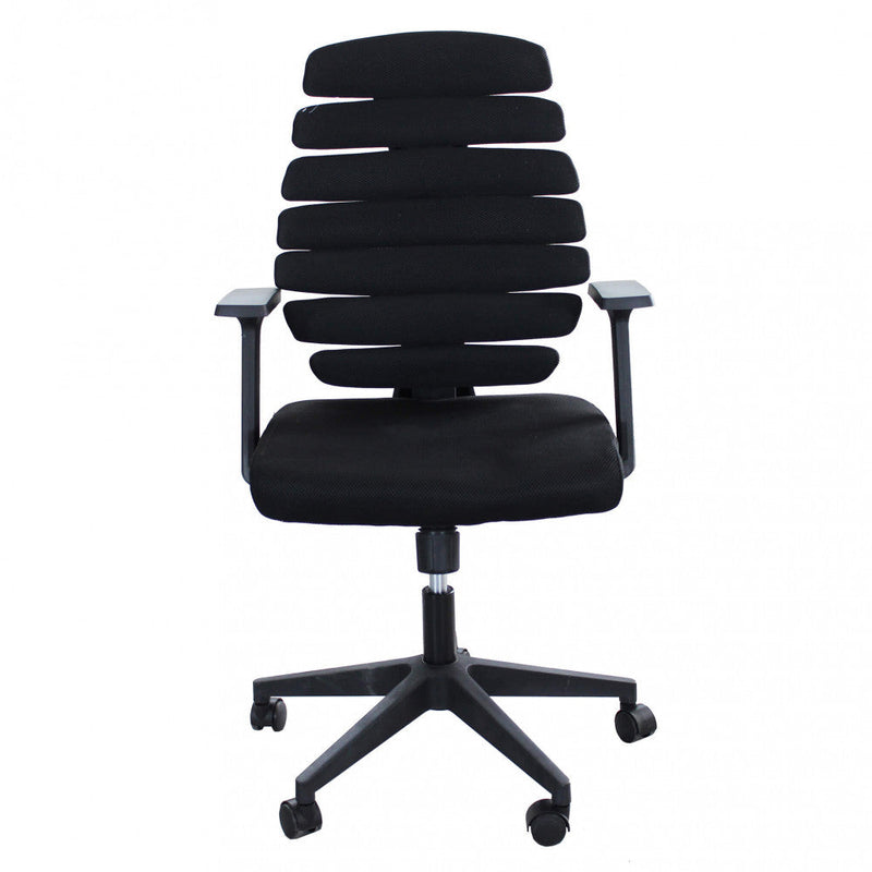 Poltrona da Ufficio Lorene 62x60x100/110 h cm in Poliuretano Nero