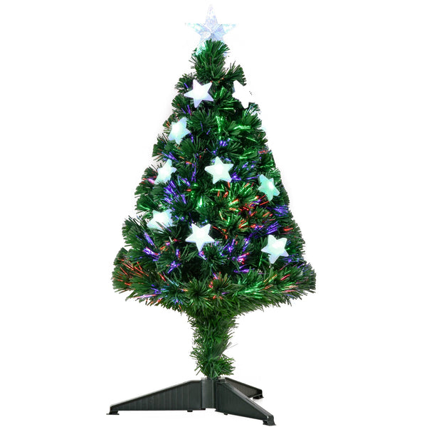 sconto Sapin de Noël Artificiel 90 cm 90 Branches en PVC et Fibre Optique avec 12 LED