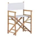 Set 2 Sedie Regista Mare Pieghevoli 63x44x91 cm in Bambù e Tessuto Bianco