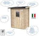 Casetta Box da Giardino per Attrezzi 146x98 cm con Porta Finestrata in Legno Naturale