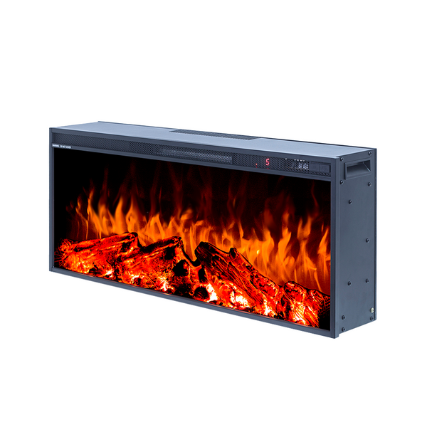 acquista Camino Elettrico da Incasso 36,7x88,3x15,9 cm Effetto Fiamma 1500W Tasmania Nero