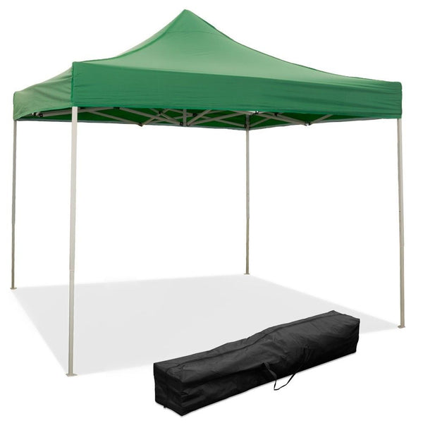 Tonnelle de jardin pliante 3x3m en acier et tissu Oxford vert sconto