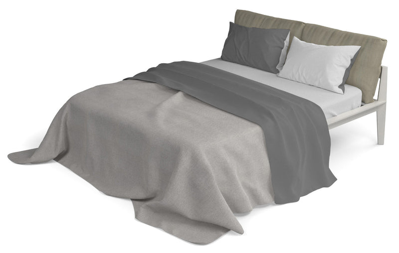 Set Lenzuola Sopra Sotto e Federe Doubleface Grigio Chiaro\/Fumo