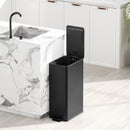 Cestino Spazzatura 20 L 21,5x37,2x57 cm con Chiusura Ammortizzata e Secchio Rimovibile in Acciaio e PP Nero      