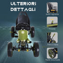 Go Kart a Pedali per Bambini Sedile Regolabile e Freno a Mano Verde  