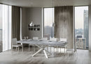 Tavolo Allungabile 160-264x90x77 cm Volantis Premium Cemento Telaio Bianco 