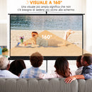 Telo per Proiettore Pieghevole da 100" con Treppiede Regolabile 235,8x8x136 cm in Plastica e Metallo Nero 