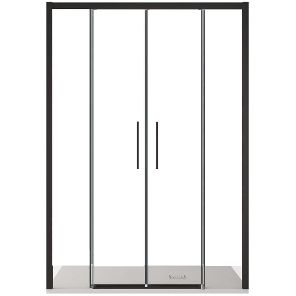 online Porte de Douche 2 Portes Coulissantes en Cristal Transparent 6mm H195 Bonussi Eliane Différentes Tailles