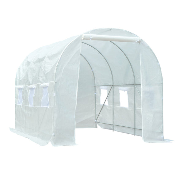 Serra da Giardino a Tunnel Per Piante 350x200x200 cm in PE con Tubi in Ferro Bianco online