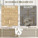Paravento Divisorio da Interni Pieghevole 240x170 cm a 6 Ante Intrecciato in PP e Legno Beige      