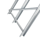 Cavalletto Taglialegna 83x83x79 cm Pieghevole e Triangolare in Metallo con Denti Seghettati Argento      