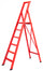 Echelle pliante en bois 6 marches H130 cm Rouge