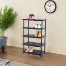 Scarpiera 5 Ripiani 80x30x48H cm in Plastica Nera