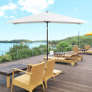 Ombrellone da Giardino 2x3 m Palo Ø38 mm Rettangolare in Alluminio Beach Bianco Crema