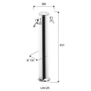 Doccetta Lavapiedi da Giardino con 2 Rubinetti ATI Docce LAV 2R Inox Anodizzato
