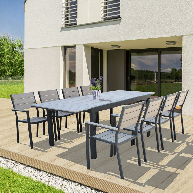 Poltrona Cervia Impilabile 58x58x89 h cm in Alluminio Antracite