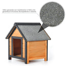 Cuccia per Cani da Esterno con Tetto Spiovente in Legno di Abete Impermeabile 56x60.5x66 cm 