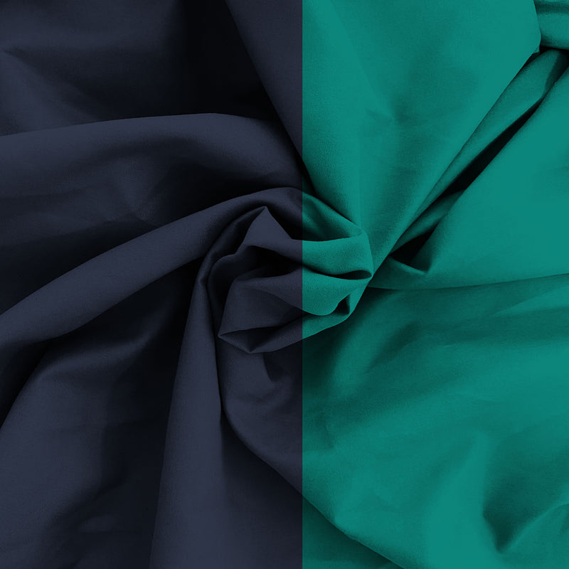 Copripiumino con Sacco e Federe in Tinta Unita Double Face Linea Vera Blu Scuro e Acqua