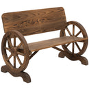 Panca da Giardino 2 Posti con Schienale Alto 114x58x80 cm in Legno di Abete Marrone