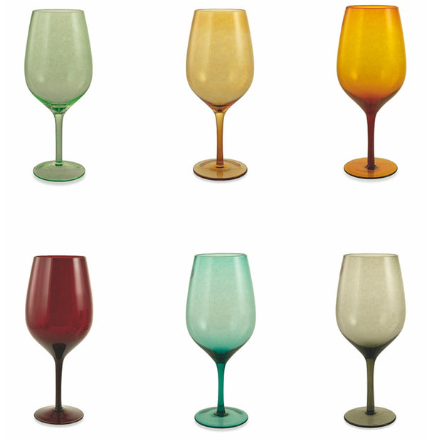 acquista Set de 6 verres Ø9,3x24,5 cm en verre VdE Tivoli 1996 Happy Hour Multicolore