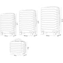 Set 4 Valigie Rigide Trolley Bagaglio con Beauty Case da Viaggio Easy Roll Blu      