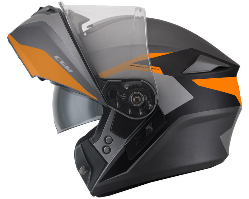 Casco Integrale per Scooter Visiera Lunga CGM Dresda 508G Arancione Opaco Varie Misure