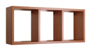 Mensola Rettangolare 3 Scomparti da Parete 70x30x15.5 cm in Fibra di Legno Tristano Ciliegio